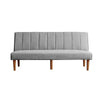 Ian Convertible Futon Sofa Bed | Adjustable Recliner Gray Woven Fabric