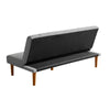 Ian Convertible Futon Sofa Bed | Adjustable Recliner Gray Woven Fabric