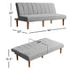 Ian Convertible Futon Sofa Bed | Adjustable Recliner Gray Woven Fabric
