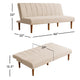Ian Convertible Futon Sofa Bed | Adjustable Recliner | Woven Beige