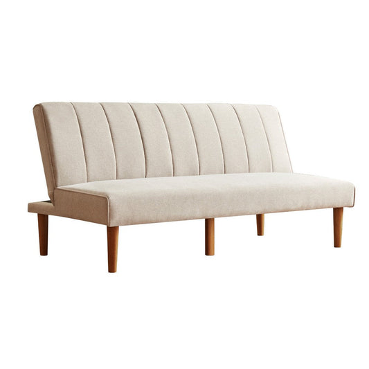 Ian Convertible Futon Sofa Bed | Adjustable Recliner | Woven Beige