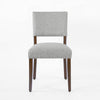 Dining Side Chair Set of 2 | Padded Open Back | Gray Woven Fabric