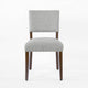 Dining Side Chair Set of 2 | Padded Open Back | Gray Woven Fabric