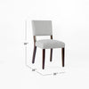 Dining Side Chair Set of 2 | Padded Open Back | Gray Woven Fabric