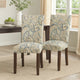 Jax Parsons Dining Chair Set of 2 | Cream Blue Velvet Paisley Print
