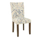 Jax Parsons Dining Chair Set of 2 | Cream Blue Velvet Paisley Print