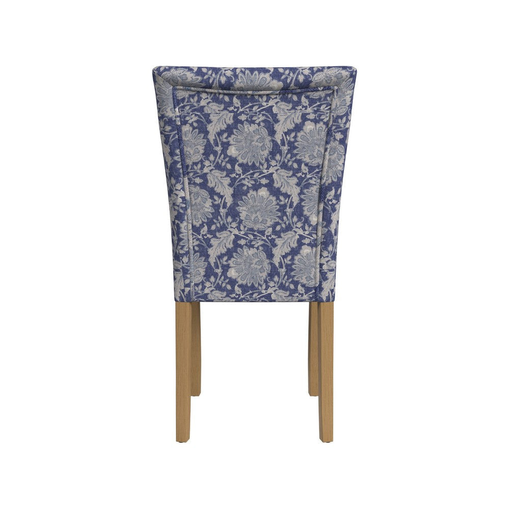 Jax Parsons Dining Chair Set of 2 | Blue Gray Floral Print Polyester