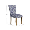 Jax Parsons Dining Chair Set of 2 | Blue Gray Floral Print Polyester