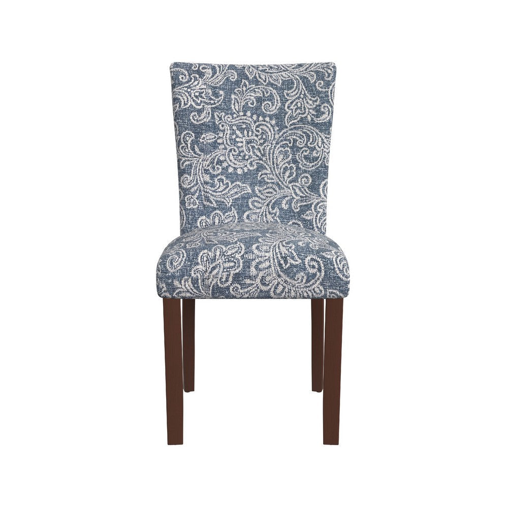 Jax Parsons Dining Chair Set of 2 | Blue Jacobean Print Polyester
