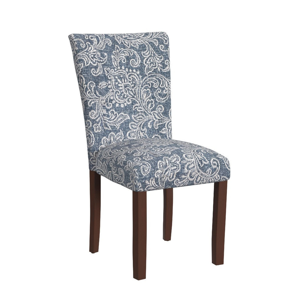 Jax Parsons Dining Chair Set of 2 | Blue Jacobean Print Polyester