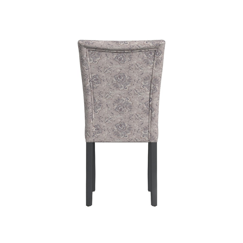 Jax Parsons Dining Chair Set of 2 | Linen Artistic Floral Print Fabric