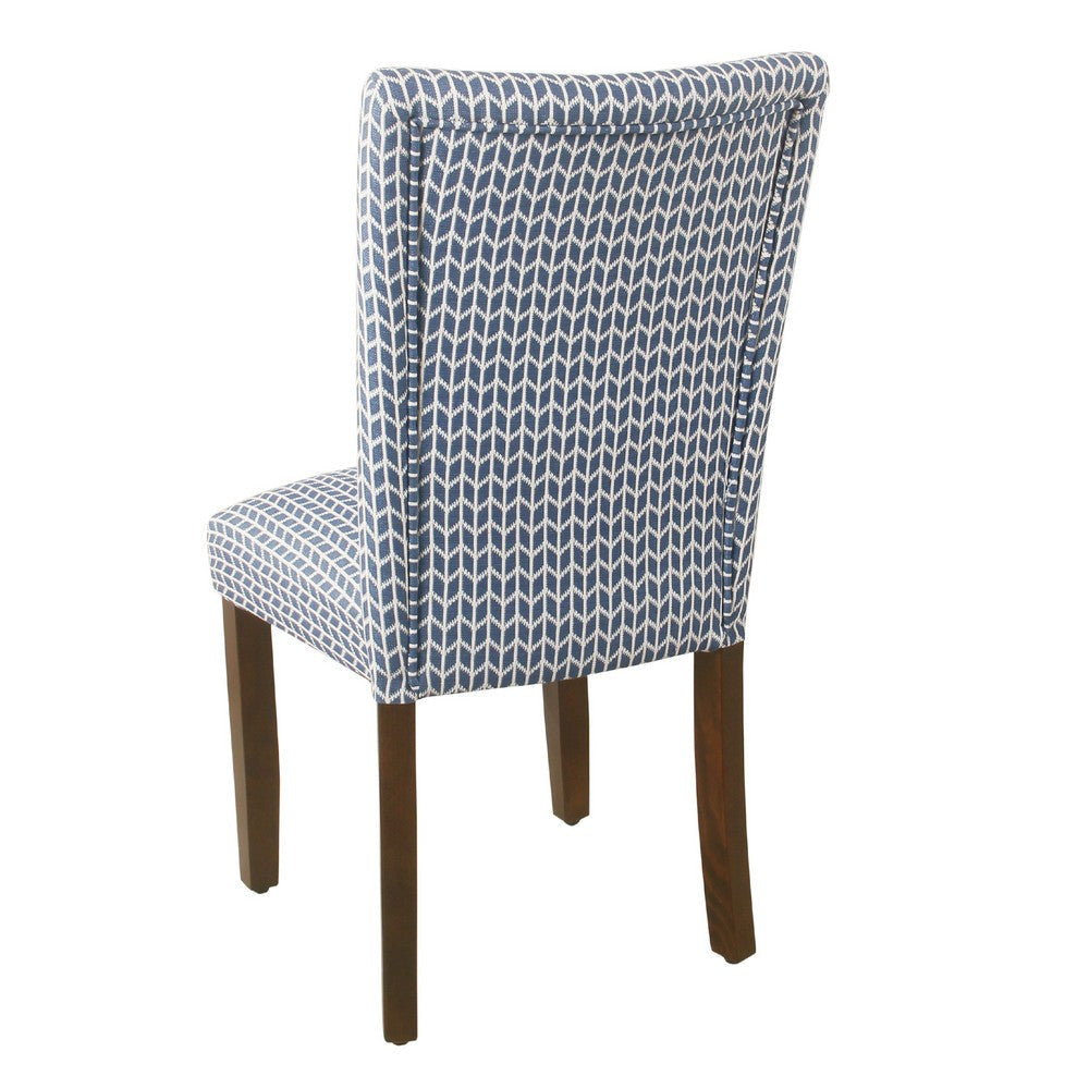 Jax Parsons Dining Chair Set of 2 | Blue Geometric Print Polyester