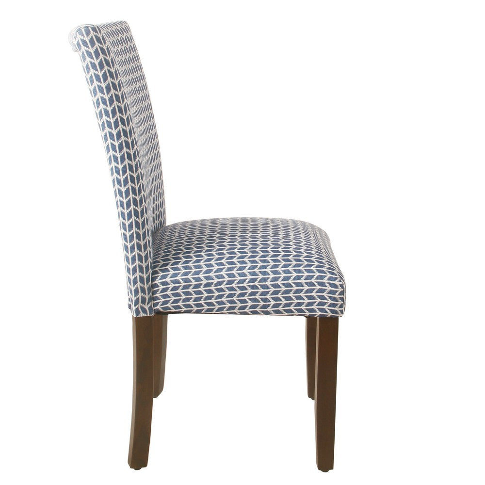 Jax Parsons Dining Chair Set of 2 | Blue Geometric Print Polyester