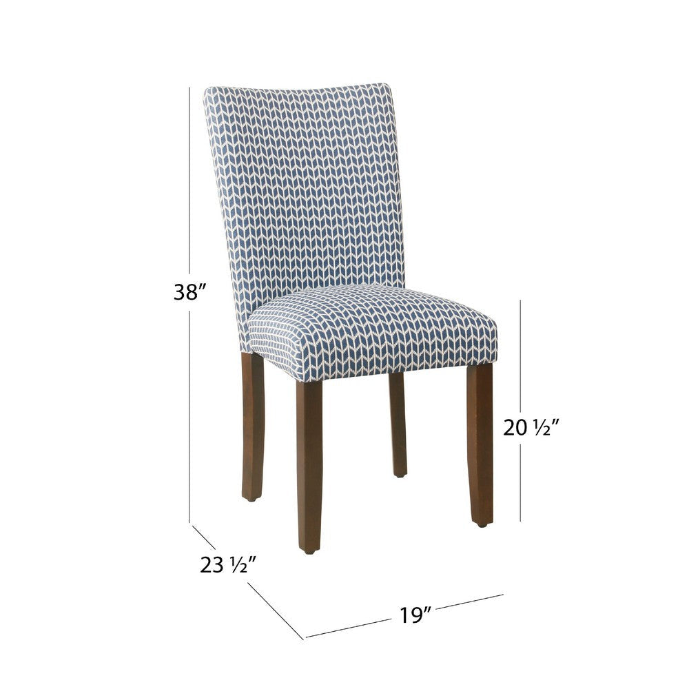 Jax Parsons Dining Chair Set of 2 | Blue Geometric Print Polyester