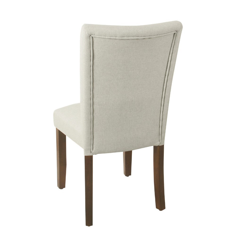Jax Parsons Dining Chair Set of 2 | Walnut Legs | Gray Woven Polyester