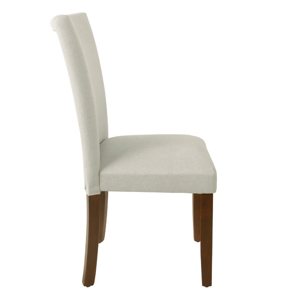 Jax Parsons Dining Chair Set of 2 | Walnut Legs | Gray Woven Polyester