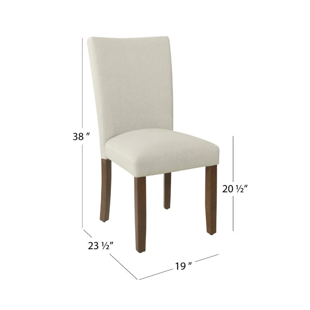 Jax Parsons Dining Chair Set of 2 | Walnut Legs | Gray Woven Polyester