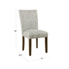 Jax Parsons Dining Chair Set of 2 | Dark Walnut | Gray Beige Floral