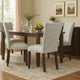 Jax Parsons Dining Chair Set of 2 | Dark Walnut | Gray Beige Floral