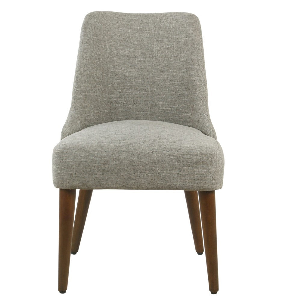 Guy Dining Chair with Dark Amber Tapered Legs | Gray Woven Fabric BM334488
