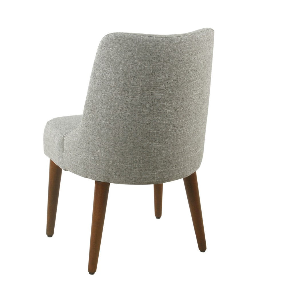 Guy Dining Chair with Dark Amber Tapered Legs | Gray Woven Fabric BM334488