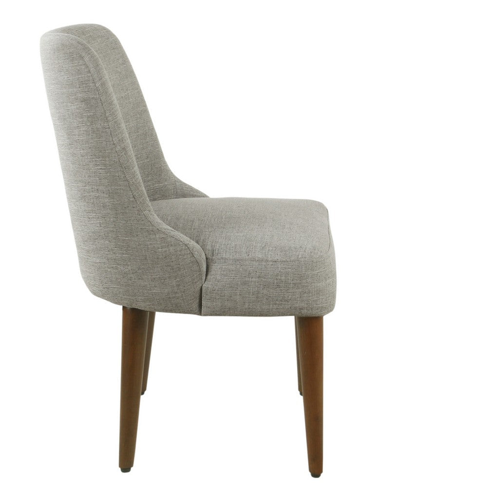Guy Dining Chair with Dark Amber Tapered Legs | Gray Woven Fabric BM334488
