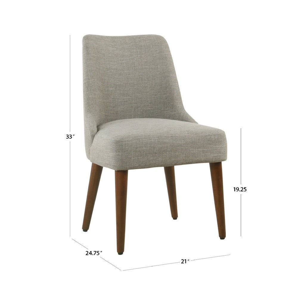 Guy Dining Chair with Dark Amber Tapered Legs | Gray Woven Fabric BM334488