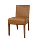 Jan Dining Chair with Espresso Wood Legs | Caramel Brown Faux Leather