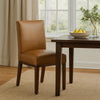 Jan Dining Chair with Espresso Wood Legs | Caramel Brown Faux Leather