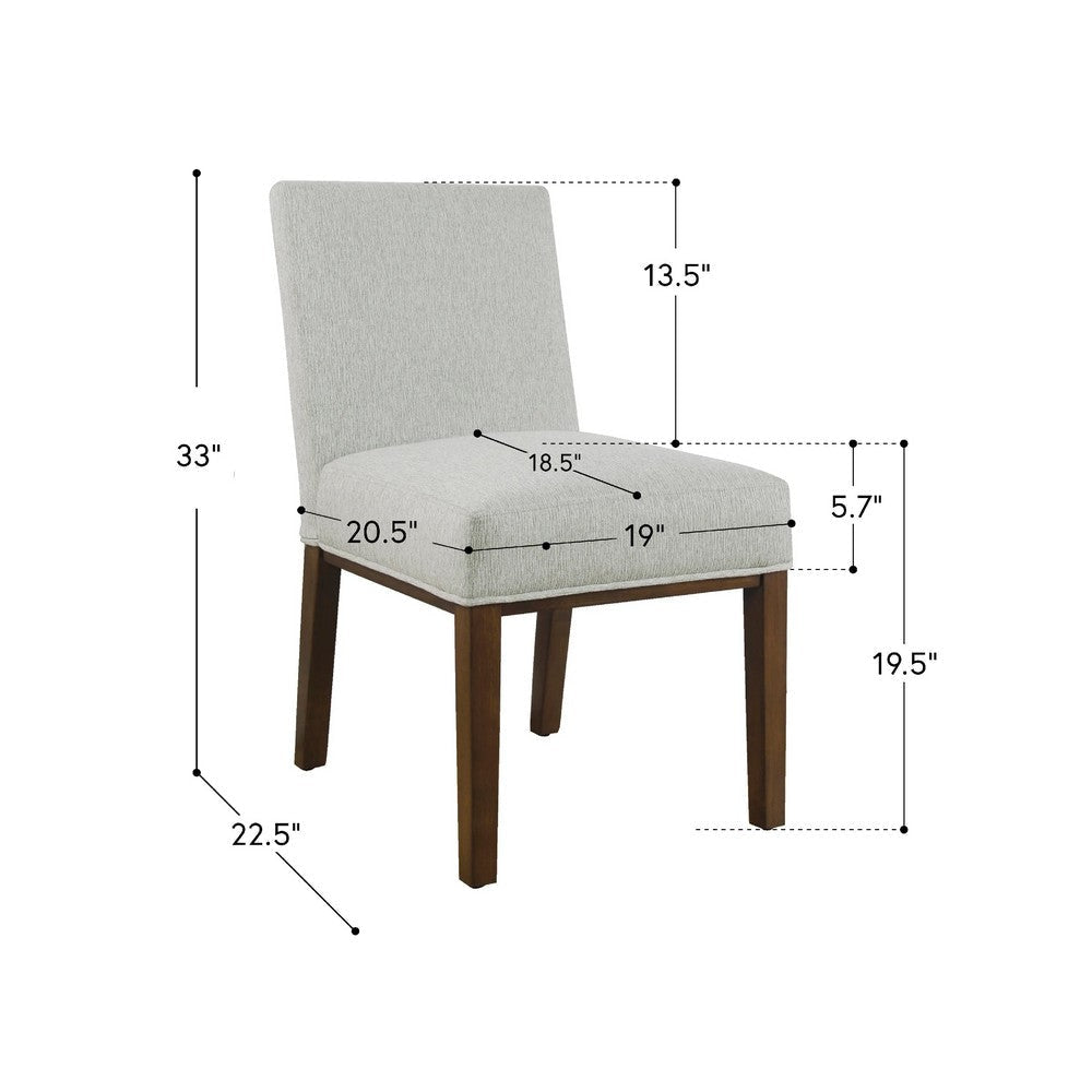 Jan Dining Chair with Espresso Wood Legs | Classic Gray Woven Fabric BM334492