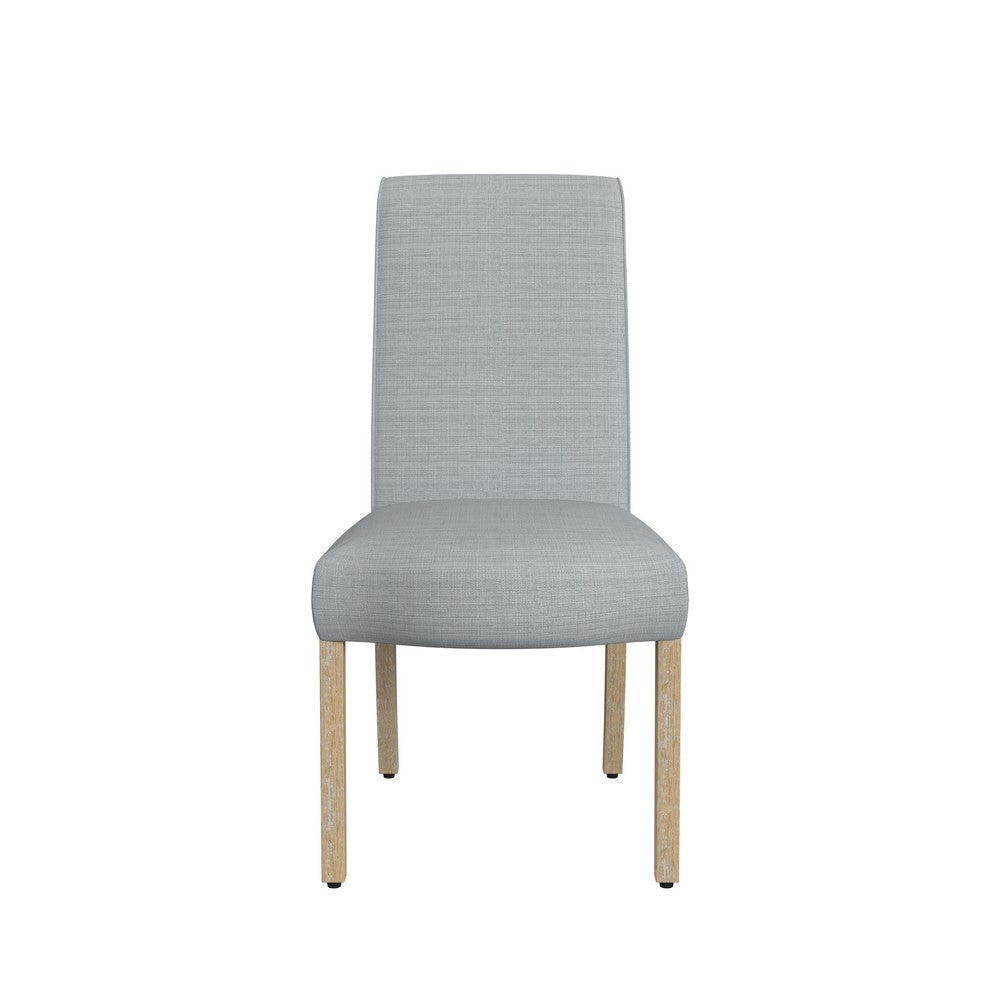 Jay Dining Chair Set of 2 | Scalloped Details Light Gray Woven Fabric