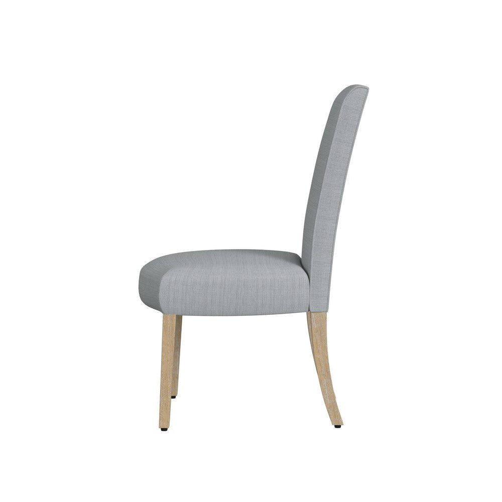 Jay Dining Chair Set of 2 | Scalloped Details Light Gray Woven Fabric