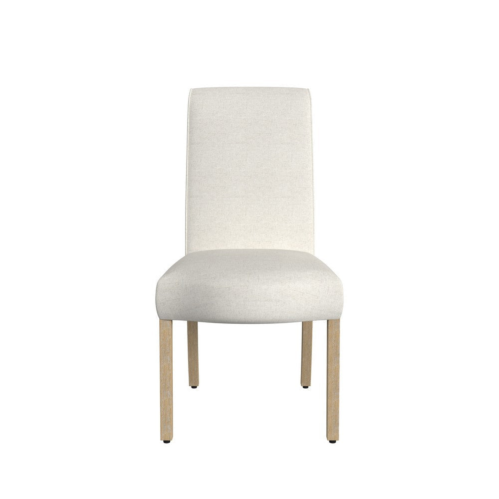 Jay Dining Chair Set of 2 | Scalloped Details | Cream White Woven