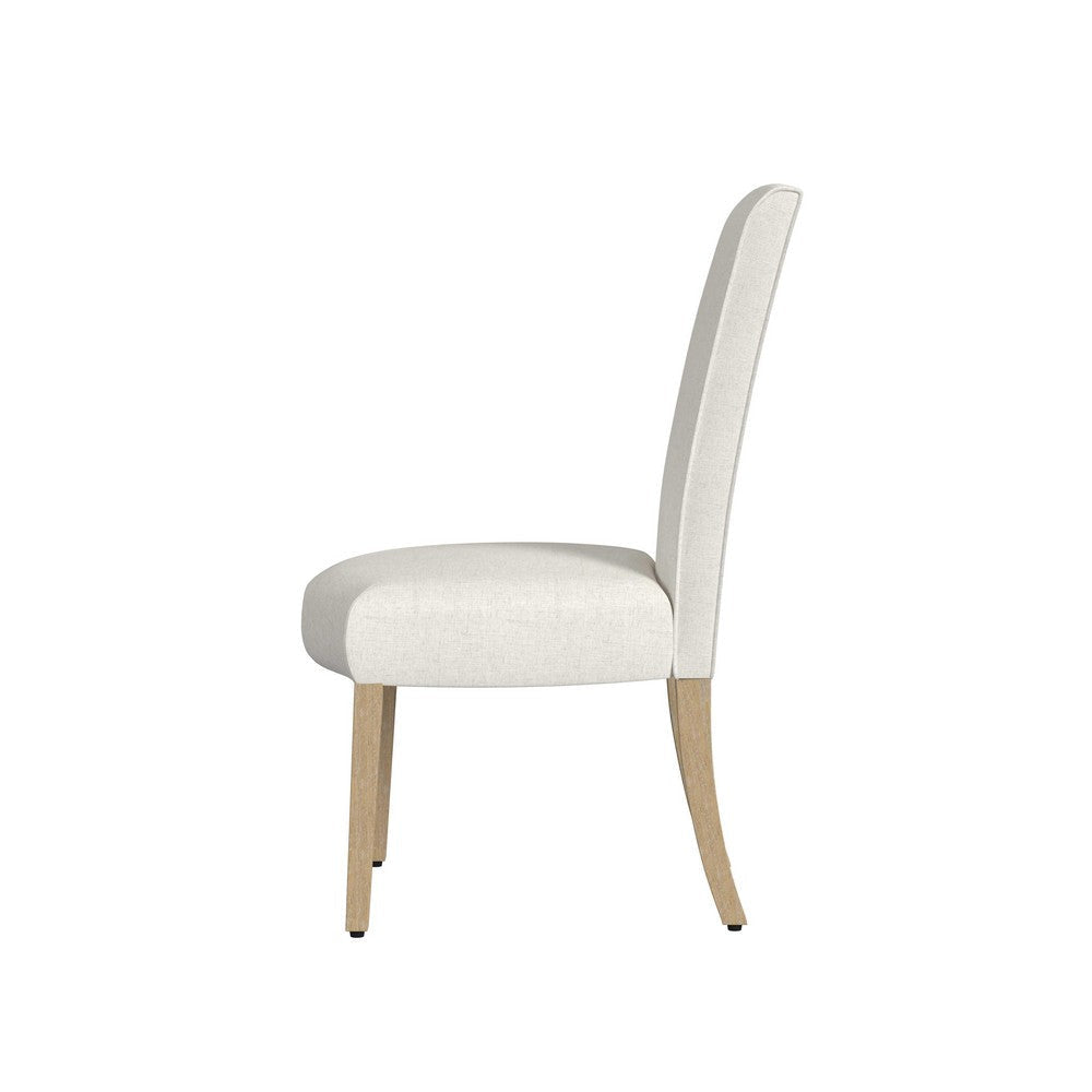 Jay Dining Chair Set of 2 | Scalloped Details | Cream White Woven