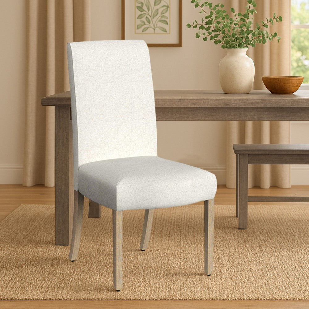 Jay Dining Chair Set of 2 | Scalloped Details | Cream White Woven