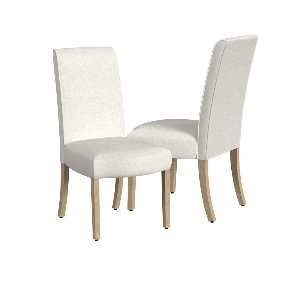 Jay Dining Chair Set of 2 | Scalloped Details | Cream White Woven