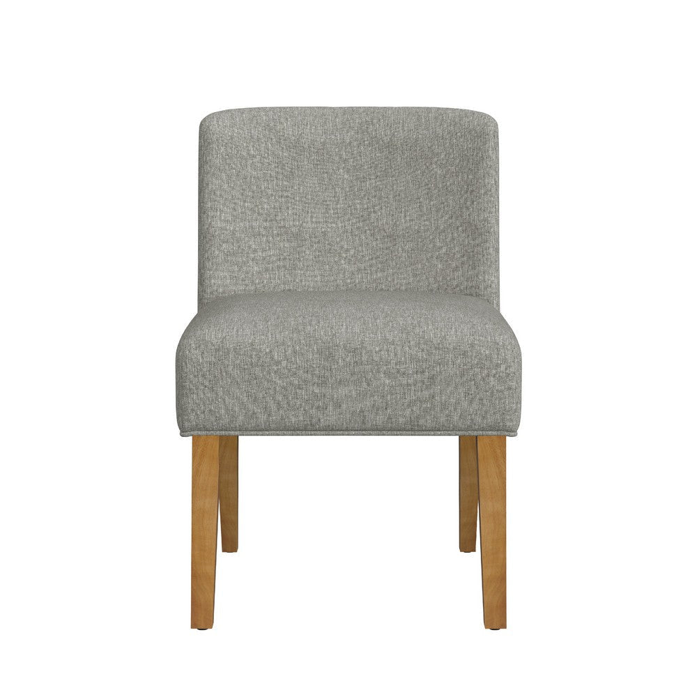 Kip Dining Chair with Honey Oak Wood Legs | Soft Gray Woven Fabric