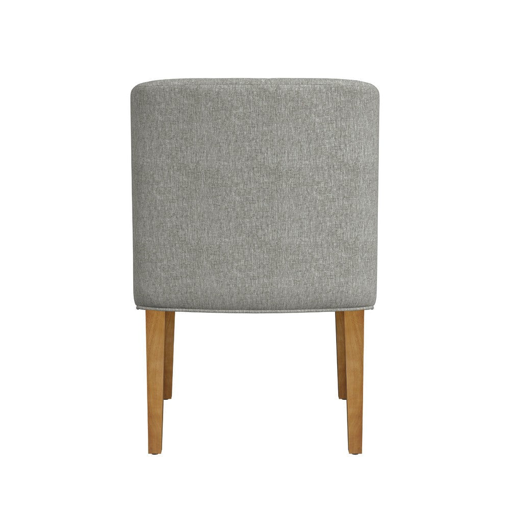 Kip Dining Chair with Honey Oak Wood Legs | Soft Gray Woven Fabric