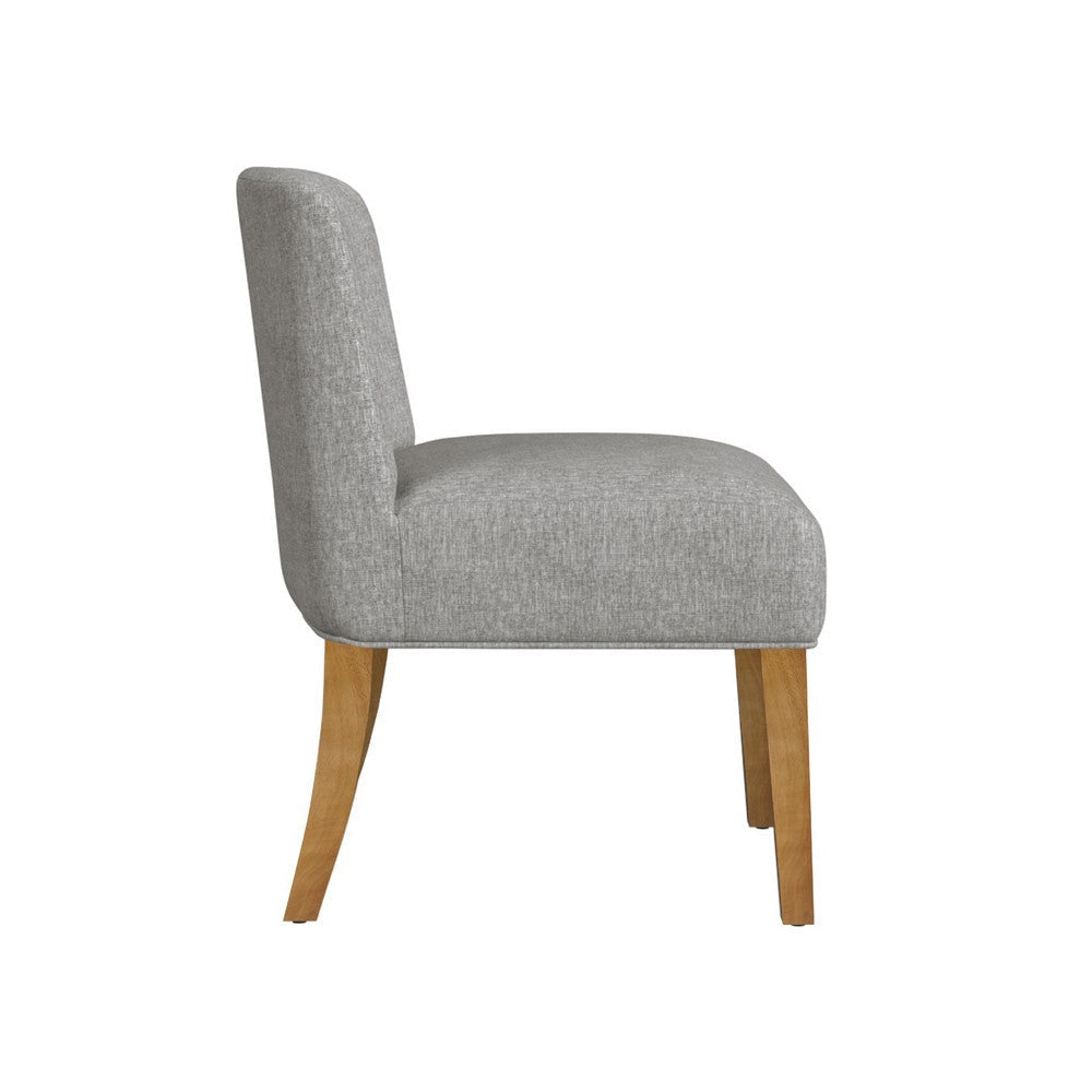 Kip Dining Chair with Honey Oak Wood Legs | Soft Gray Woven Fabric