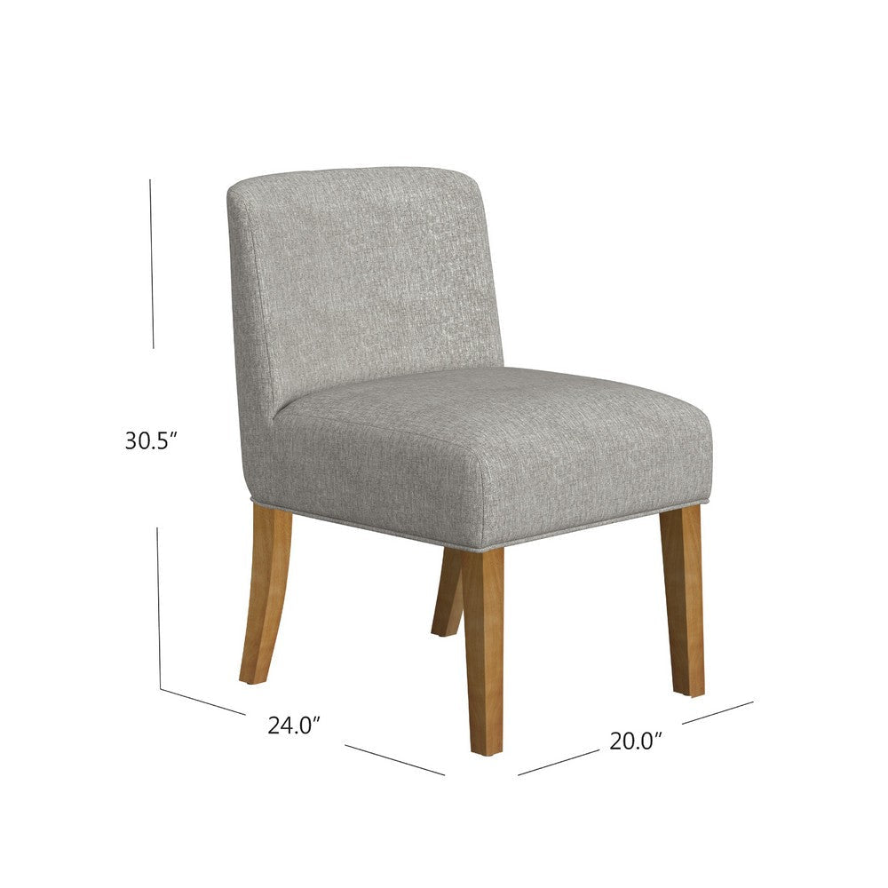 Kip Dining Chair with Honey Oak Wood Legs | Soft Gray Woven Fabric