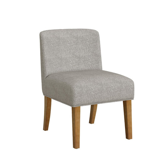 Kip Dining Chair with Honey Oak Wood Legs | Soft Gray Woven Fabric