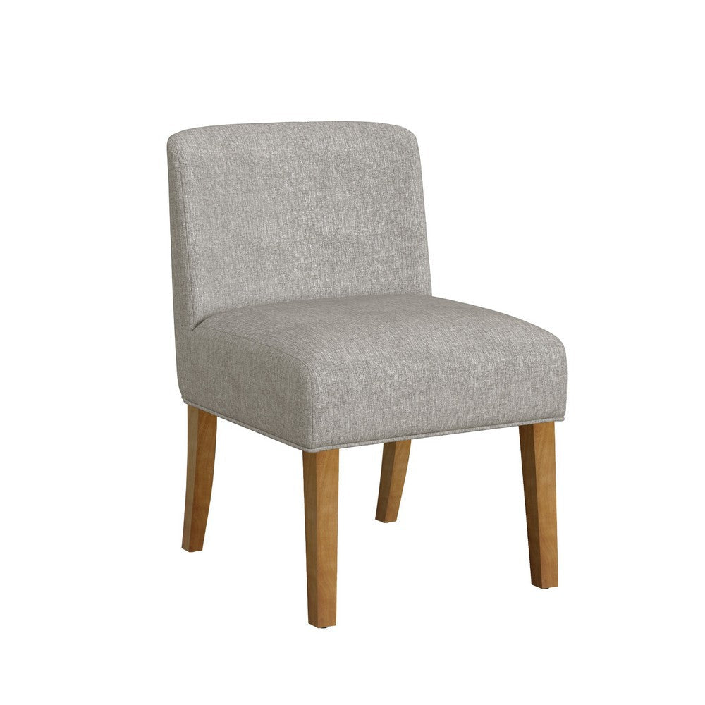 Kip Dining Chair with Honey Oak Wood Legs | Soft Gray Woven Fabric