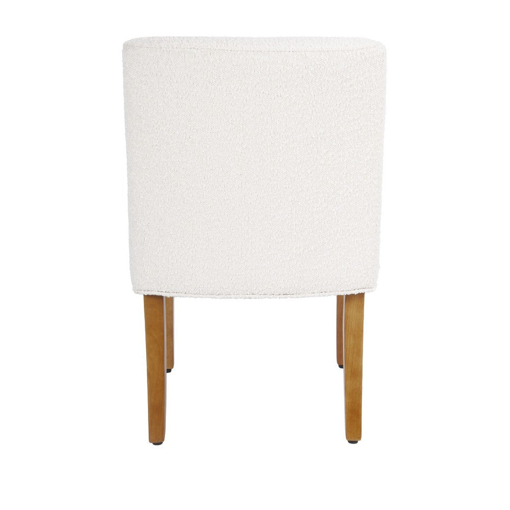 Kip Dining Chair with Honey Oak Wood Legs | Cream White Boucle Fabric BM334498