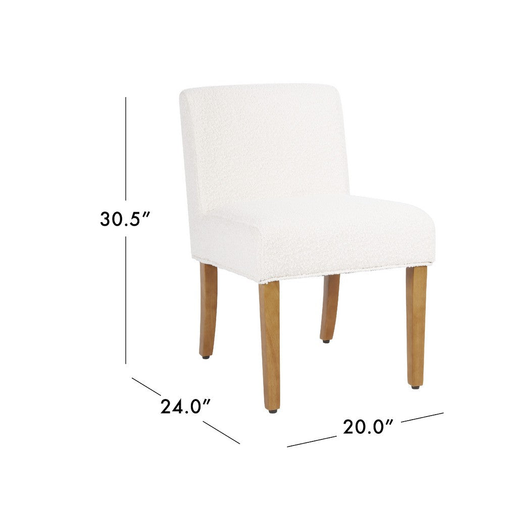 Kip Dining Chair with Honey Oak Wood Legs | Cream White Boucle Fabric BM334498