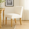 Kip Dining Chair with Honey Oak Wood Legs | Cream White Boucle Fabric