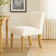Kip Dining Chair with Honey Oak Wood Legs | Cream White Boucle Fabric