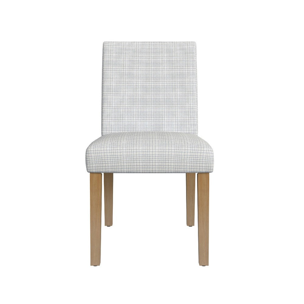 Kip Dining Chair | Honey Oak Wood | Cream Mini Grid Pattern Woven