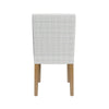 Kip Dining Chair | Honey Oak Wood | Cream Mini Grid Pattern Woven