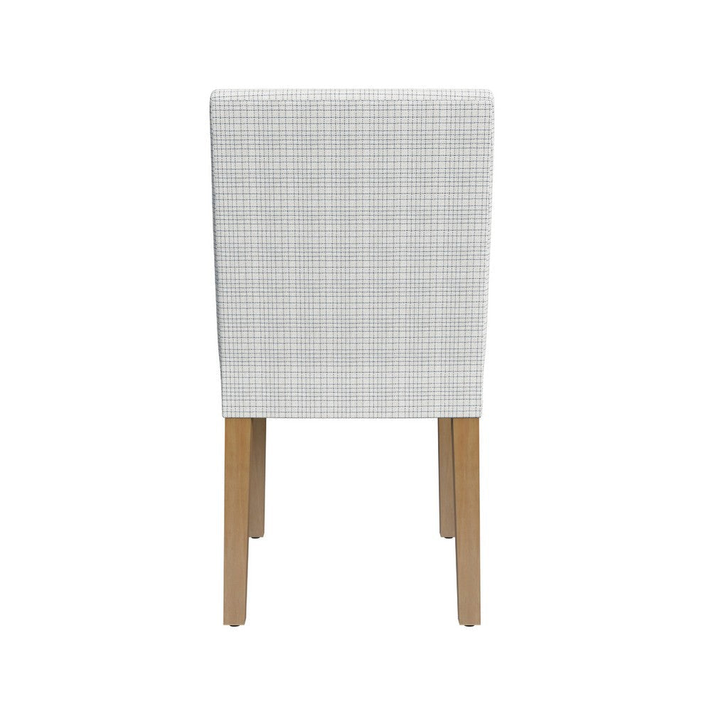 Kip Dining Chair | Honey Oak Wood | Cream Mini Grid Pattern Woven