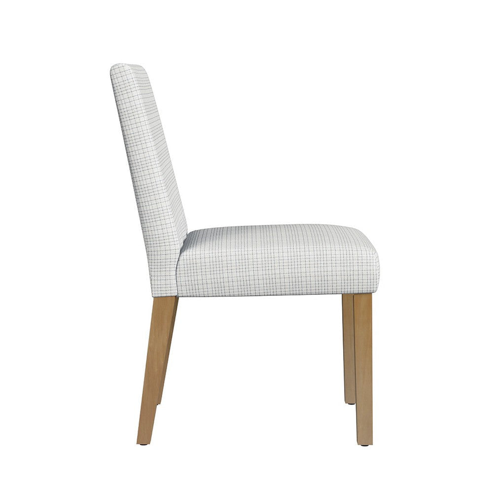 Kip Dining Chair | Honey Oak Wood | Cream Mini Grid Pattern Woven